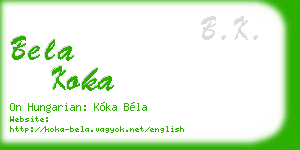 bela koka business card