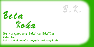 bela koka business card